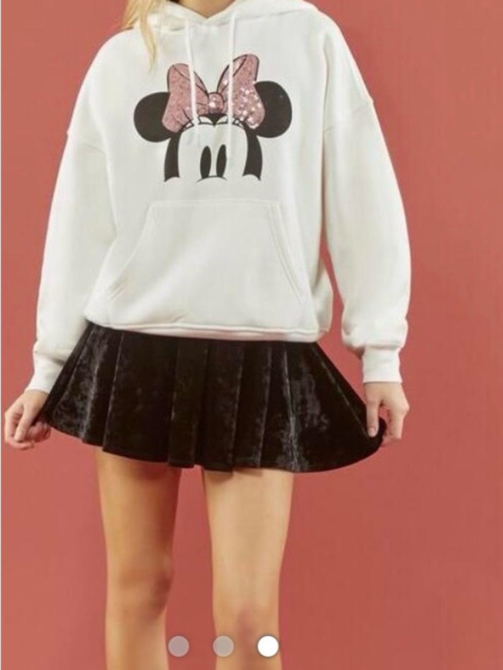 Forever 21 Black Velvet Pleated Mini Skirt